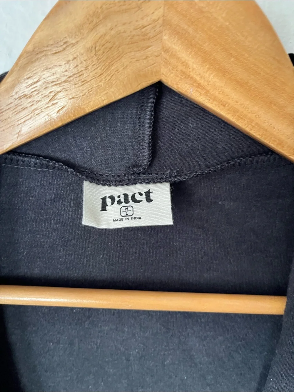 NWOT Pact Organic Airplane Wrap Cardigan Charcoal S/M Oversized Dolman Sleeve